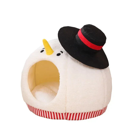 SnowyNapper- Snowman Christmas Cat Bed
